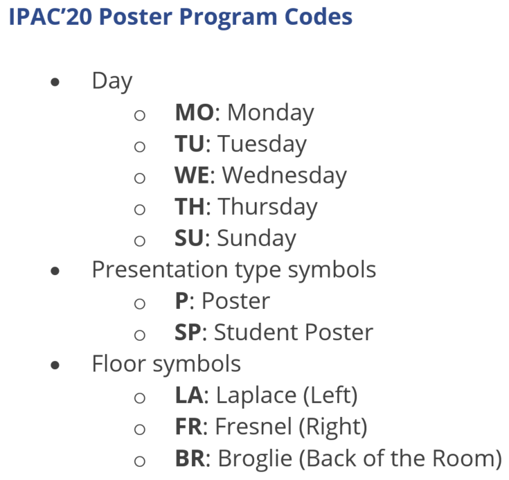 Poster Codes
